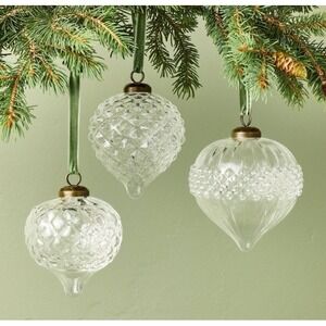 *NEW* Hearth & Hand Magnolia Glass Bulb Christmas Ornaments (Set of 3)